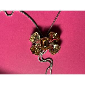 Coach Large Crystal Bow Bolo Necklace 28529